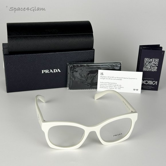 Prada Men Eyeglasses White Ivory Demo Square PRA05V 17K1O1 BRAND NEW - Picture 8 of 8
